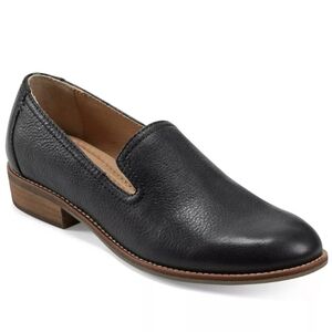 Earth Edna Round Toe Casual Slip-on Flat Loafers Size 8.5W Black NWOB